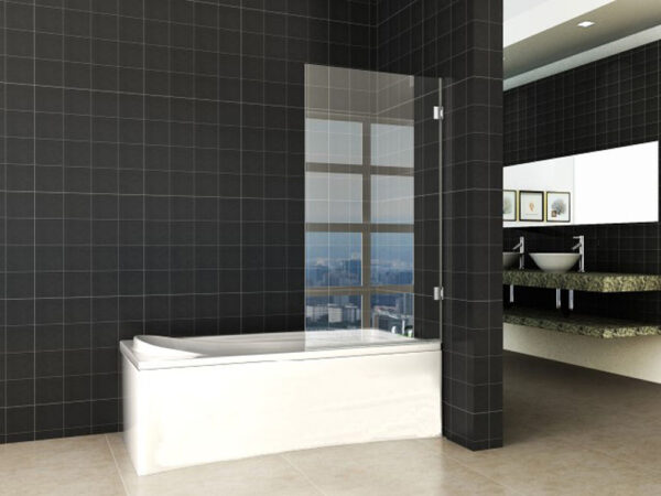 Less badwand draaibaar 800 x 1500 x 6 mm nano helder glas/chroom 203916