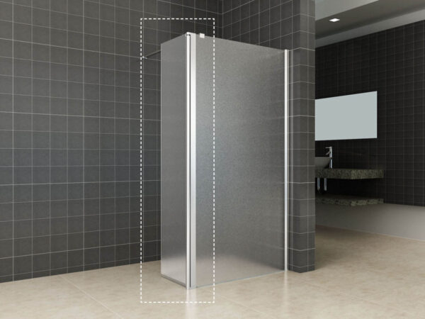 Comfort zijwand draaibaar rechts 350 x 2000 x 10 mm nano melkglas/chroom 203949
