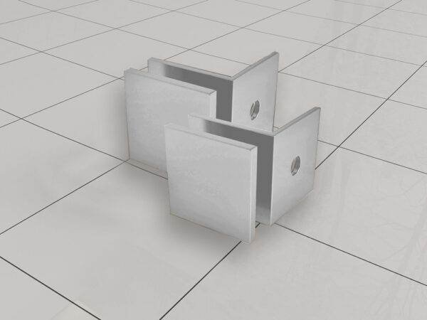 Less glaskoppelingset voor profielloze inloopdouche 2 stuks chroom 206160