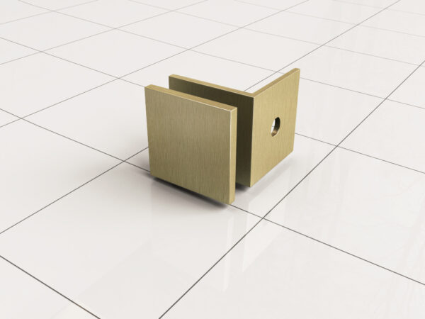 Less glaskoppelingset voor profielloze inloopdouche 2 stuks geborsteld messing 206165