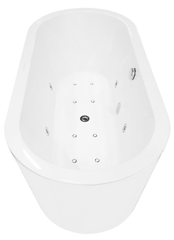 Libero vrijstaand whirlpool ligbad 170x80 cm acryl glans wit met waste chroom 213652