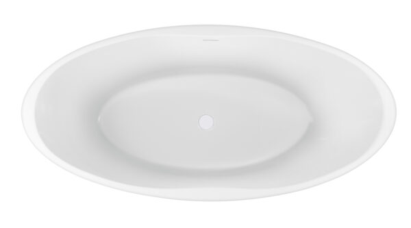 Oval vrijstaand ligbad 170 x 78 cm acryl mat wit met waste mat wit 213692