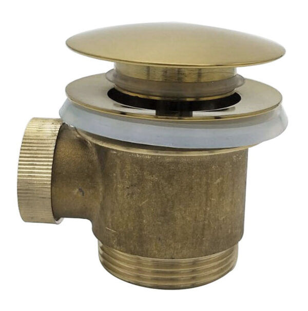 Caral clickwaste afvoerplug vrijstaand bad 1 1/2" geborsteld messing PVD 216009