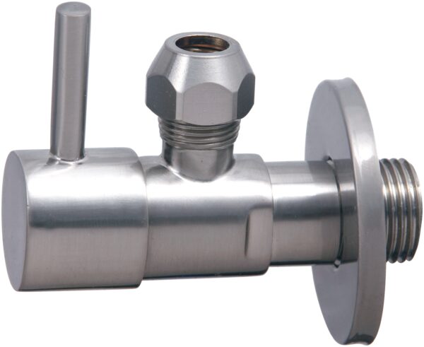 Minimal hoekstopkraan 1/2" x 3/8" of knel 10 mm geborsteld staal PVD 223616