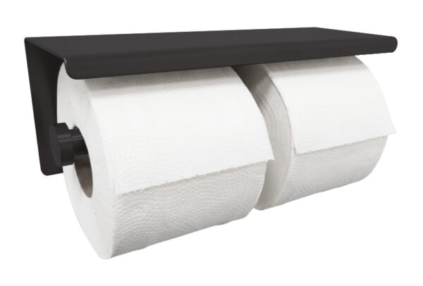 Brush dubbele toiletrolhouder mat zwart 242841