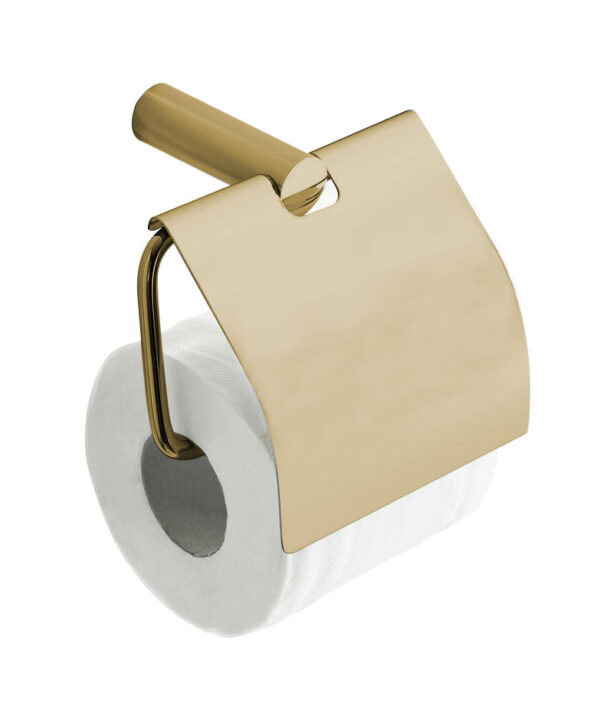 Ida toiletrolhouder met klep geborsteld messing 285021