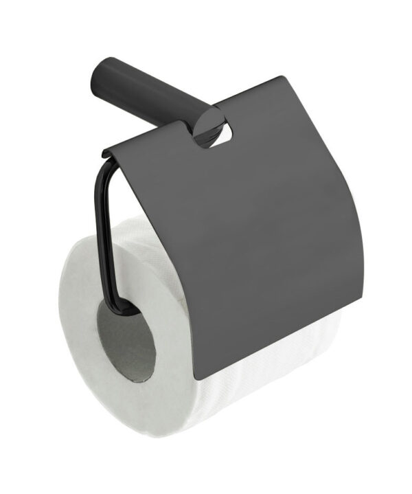 Ida toiletrolhouder met klep gunmetal 287021