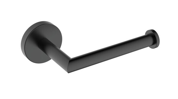 Alonzo toiletrolhouder met vaste arm mat zwart 289001