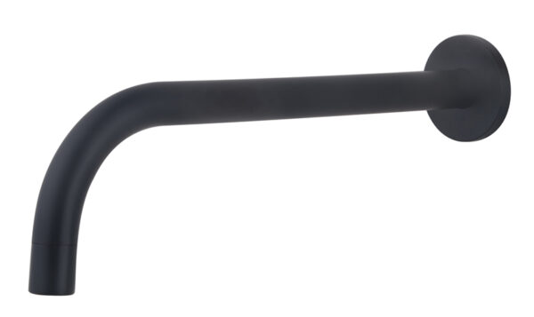 Slim 18mm uitloop rond 25cm 1/2" mat zwart 292031