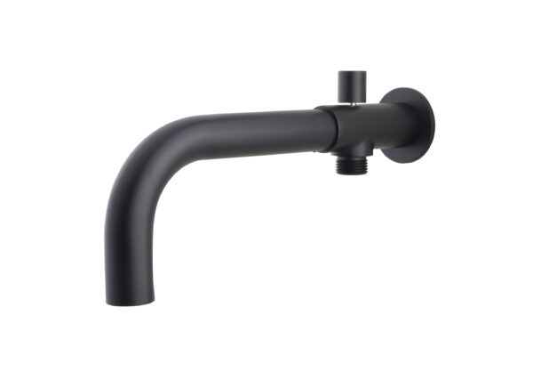 inbouw-baduitloop met omstel rond 23cm mat zwart 292060