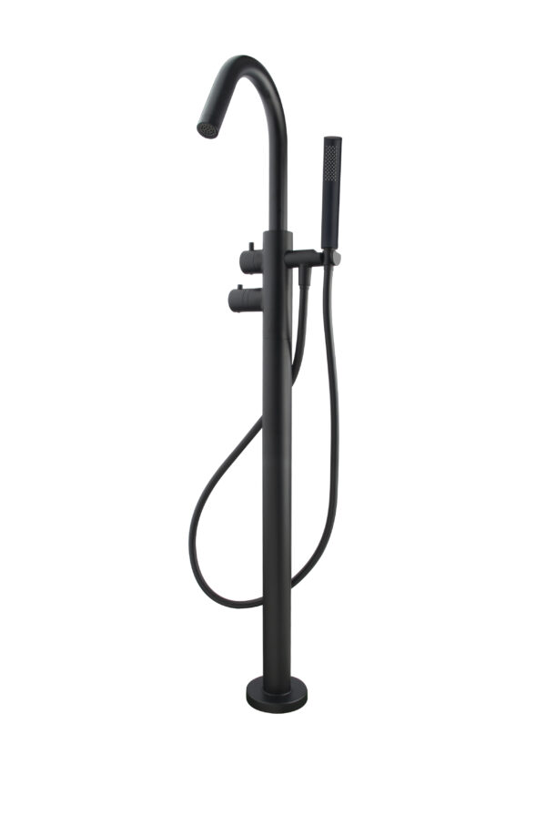 Caral thermostatische badmengkraan vrijstaand mat zwart 292070
