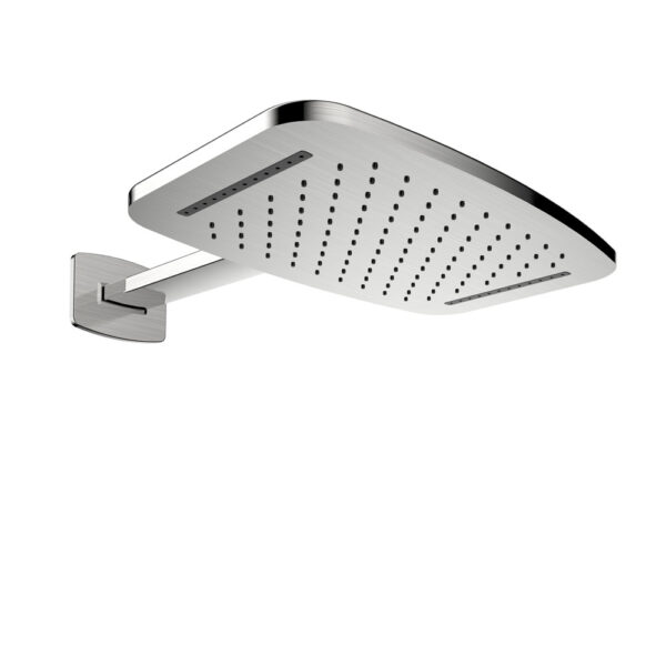 Waterval hoofddouche met doucheram 40 x 25 cm geborsteld staal PVD 292855