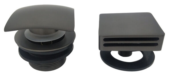 Set knop/plug badoverloopcomb. +vulfunctie vierkant gunmetal 292982