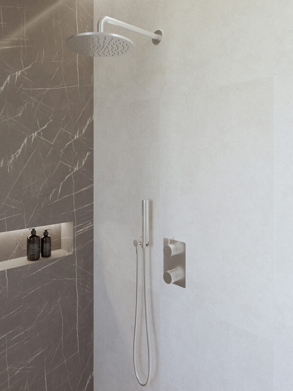 Caral inbouwthermostaat compleet met hoofddouche 25 cm en staafhanddouche chroom 293039