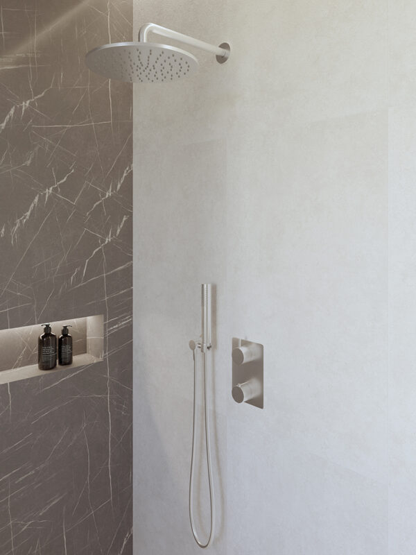 Caral inbouwthermostaat compleet met hoofddouche 30 cm en staafhanddouche chroom 293045