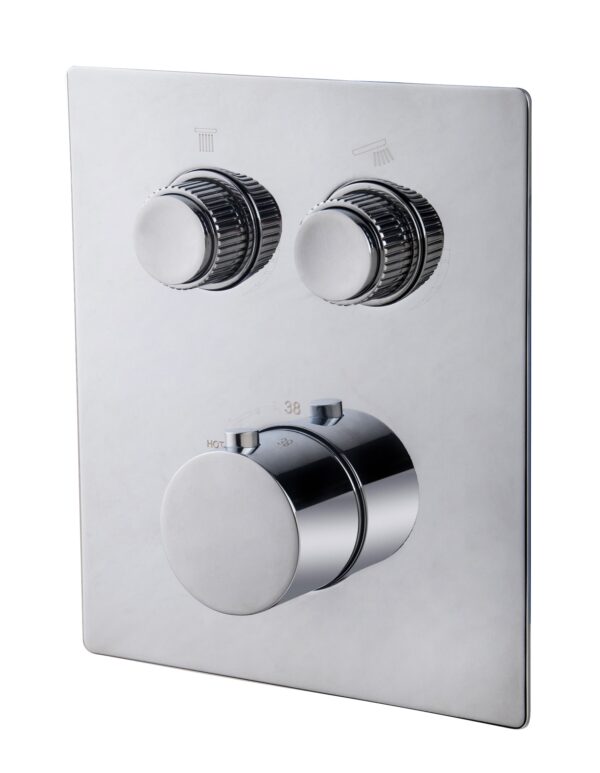Caral Klik Pro afbouwdeel inbouwthermostaat 2 weg chroom 293420