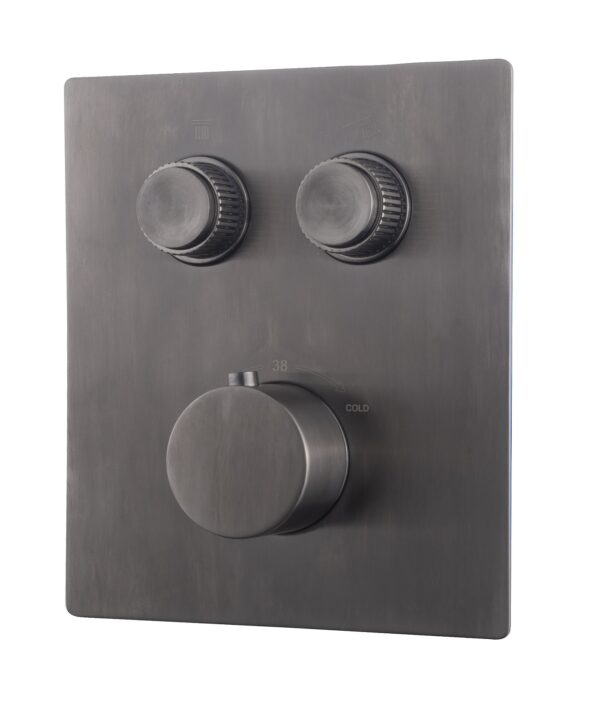 Caral Klik Pro afbouwdeel inbouwthermostaat 2 weg gunmetal PVD 293423