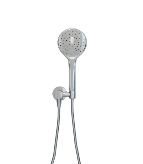 UniMatch handdoucheset met handdouche 3 standen Ø 12 cm, doucheslang en wandaansluitbocht chroom 293717