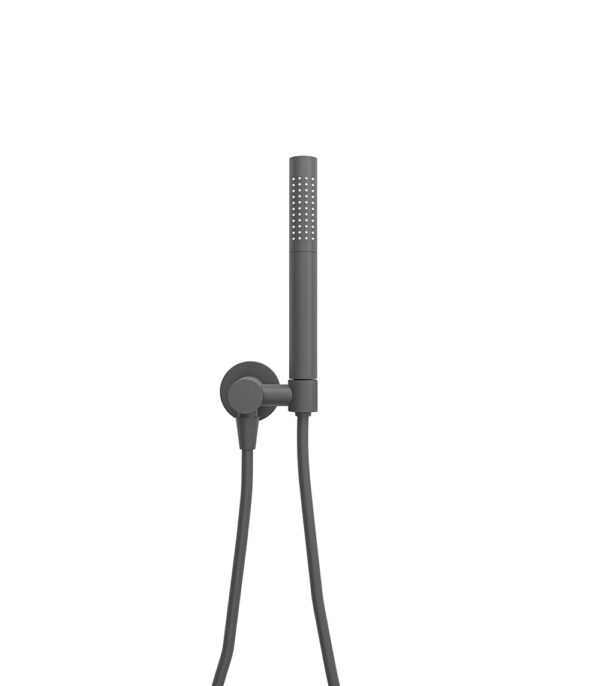 UniMatch handdoucheset met staafhanddouche 1 stand, doucheslang en wandaansluitbocht gunmetal 293727