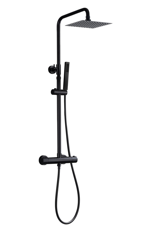 Twenty eco thermostatische regendoucheset opbouw vierkant mat zwart 293847