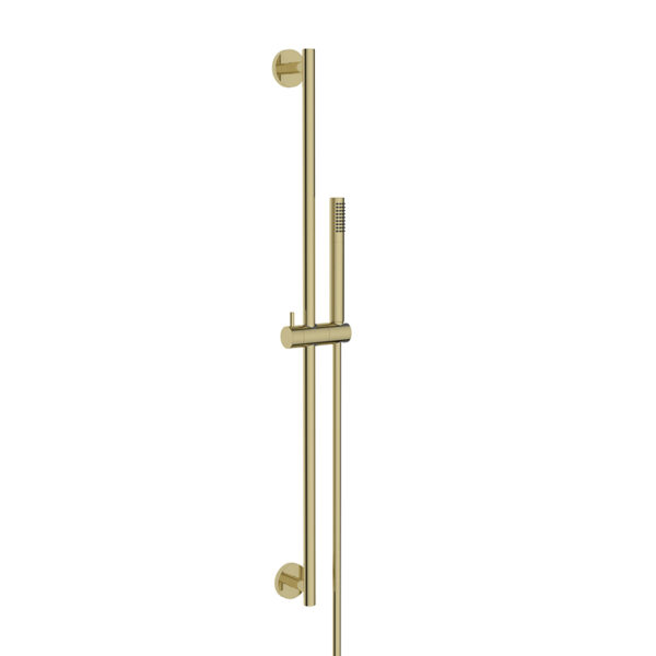 UniMatch glijstangset compleet met staafhanddouche 1 stand geborsteld messing 293895