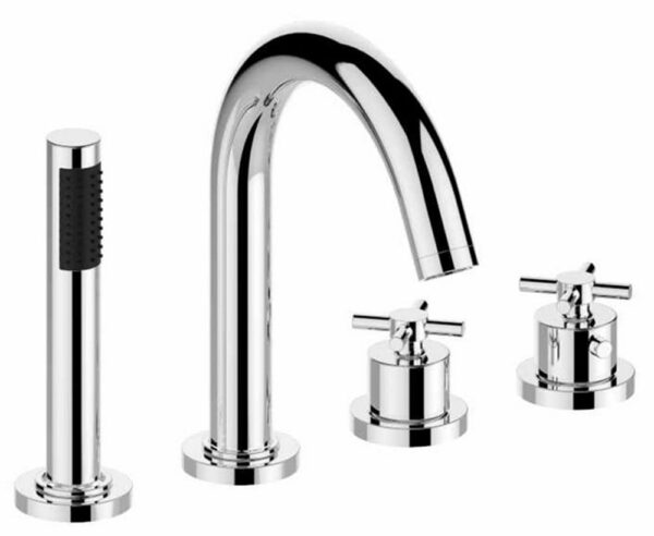 Cross 4-gats badrandthermostaat afbouwset chroom 293992