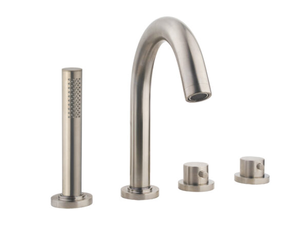 Caral afbouwdeel badrandthermostaat 4-gats geborsteld staal PVD 294010