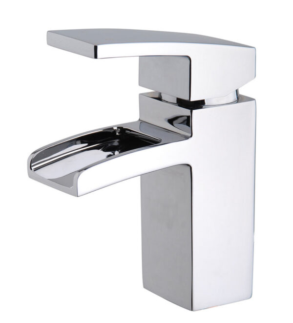 Rombo wastafelkraan waterval met clickwaste chroom 294200