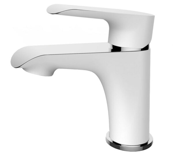 Tarma eenhendel wastafelkraan laag wit/chroom 294251