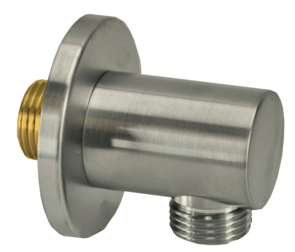 UniMatch wandaansluitbocht rond 1/2" geborsteld staal PVD 294801