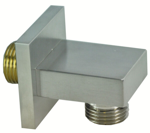 Rombo wandaansluitbocht vierkant 1/2" geborsteld staal PVD 294802