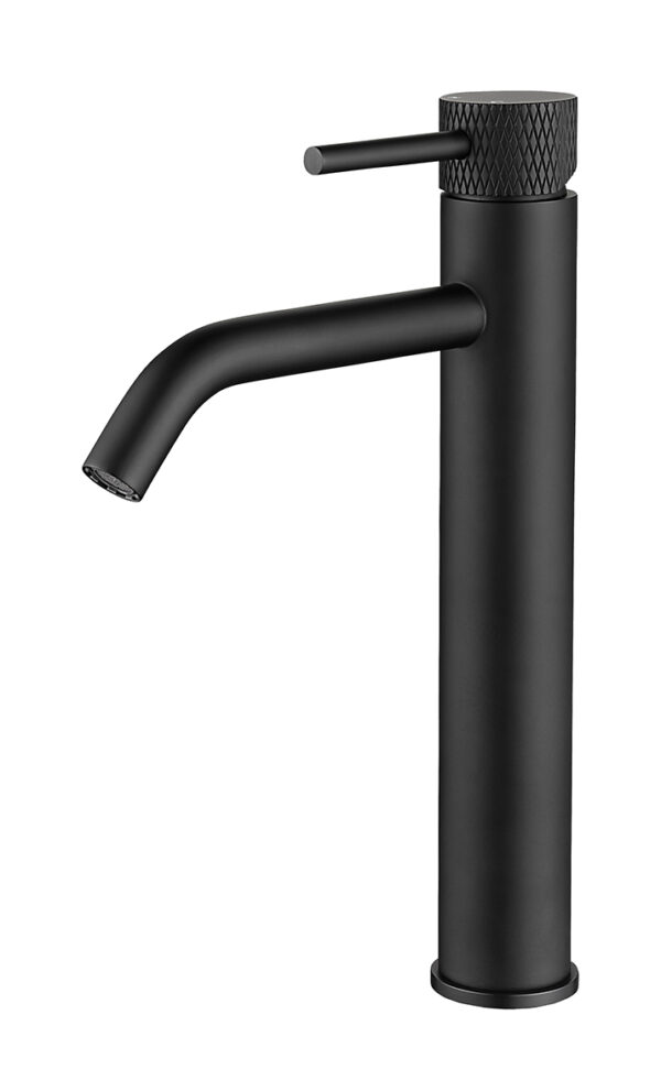 Ribbd XL wastafelkraan hoog mat zwart 295312