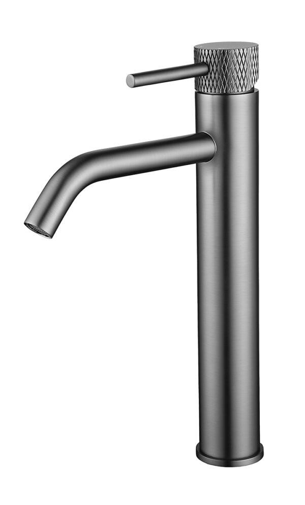 Ribbd XL wastafelkraan hoog met coldstart gunmetal PVD 295313