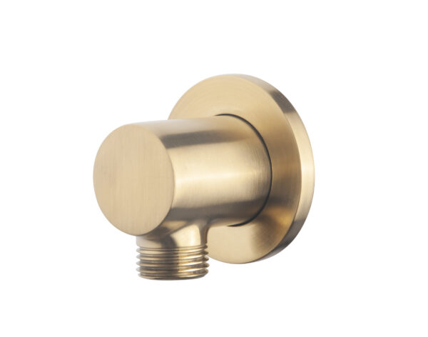 UniMatch wandaansluitbocht rond 1/2" geborsteld messing PVD 295942