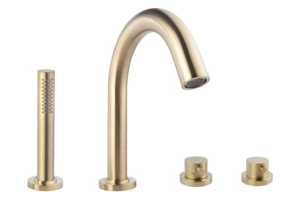 Caral afbouwdeel badrandthermostaat 4-gats geborsteld messing PVD 295999