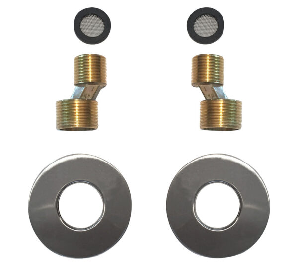 Rio set S-kopp.+ rozet 1/2''x3/4'' geborsteld staal 296124