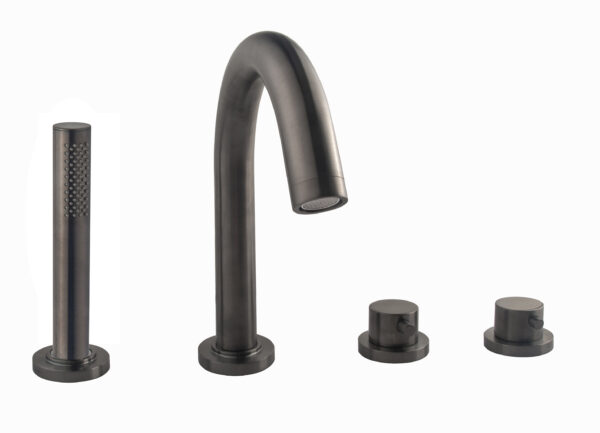 Caral afbouwdeel badrandthermostaat 4-gats gunmetal PVD 297999