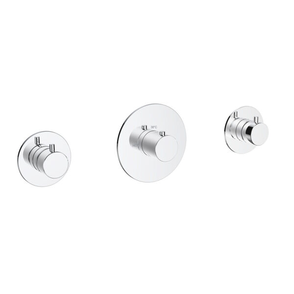 Dreams afbouwdeel thermostatische douchekraan met 2 stopkranen chroom 298006