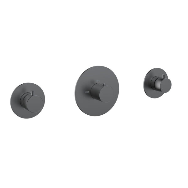 Dreams afbouwdeel thermostatische douchekraan met 2 stopkranen gunmetal 298008