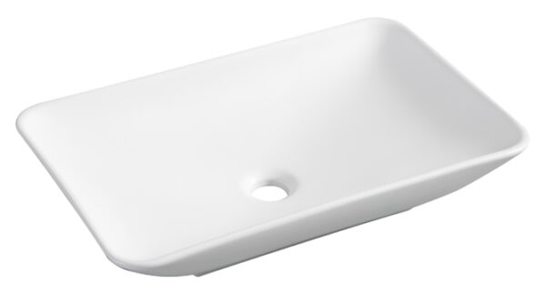 Karé waskom rechthoekig 58 x 36 x 11,5 cm keramiek mat wit 321408