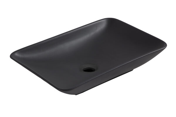 Karé waskom rechthoekig 58 x 36 x 11,5 cm keramiek mat zwart 322408