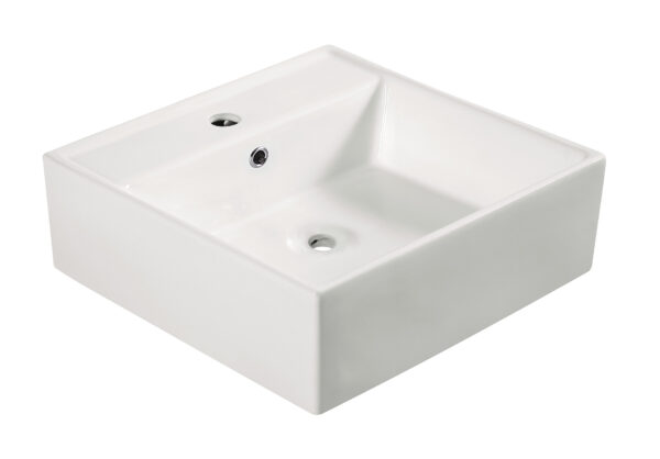 Larx waskom vierkant 46 x 46 x 16,5 cm keramiek glans wit 323400