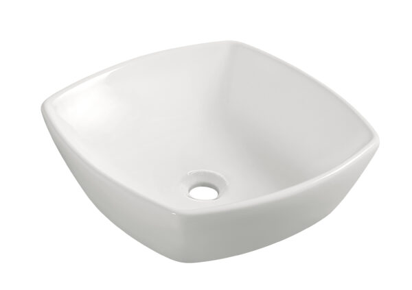 Plaza waskom vierkant 42 x 42 x 13,5 cm keramiek glans wit 323407