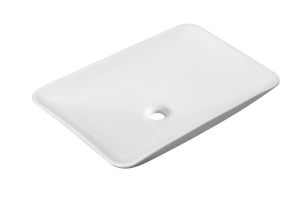 Karé waskom rechthoekig 58 x 36 x 11,5 cm keramiek glans wit 323408