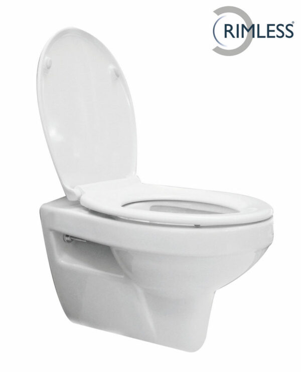 Trevi wandcloset rimless met Ultimo 3.0 toiletzitting softclose en quick release glans wit 323447