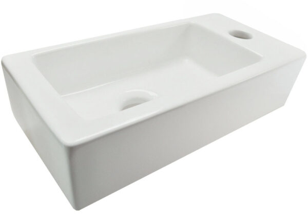 Rhea S mini fontein rechts 36,5 x 18 x 9 cm keramiek glans wit 323497