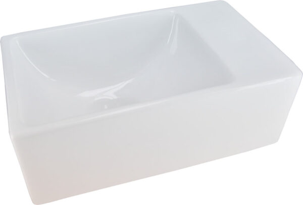 Rhea XXS fontein zonder kraangat rechts 30,5 x 18 x 11 cm keramiek glans wit 323500