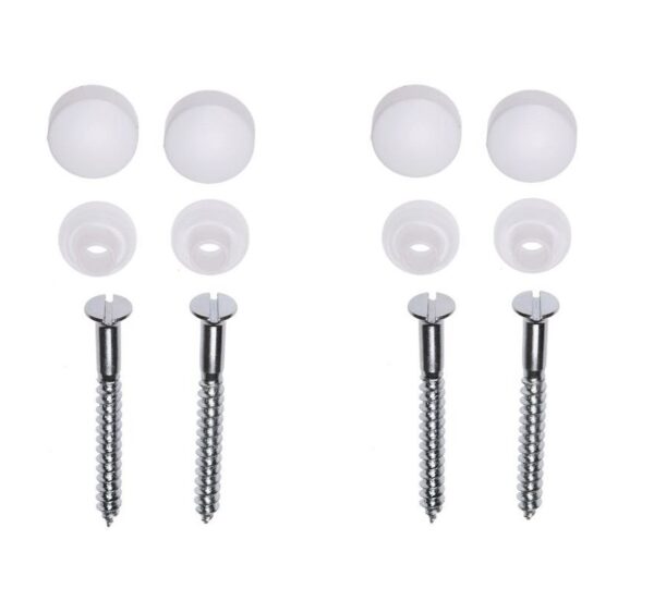 Potschroevenset zonder plug 4 stuks verzinkt 6 x 60 mm afdekdop wit 323544