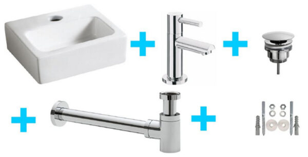 one-pack Leto fontein + Amador toiletkraan chroom 323605