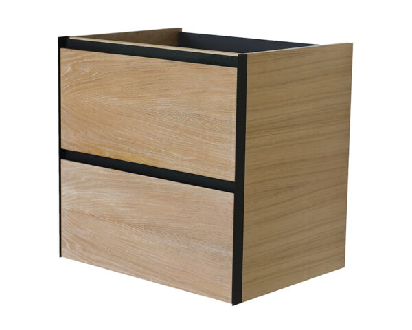 Lotus onderkast met 2 laden 60 x 45,2 cm naturel eik/mat zwart 323685